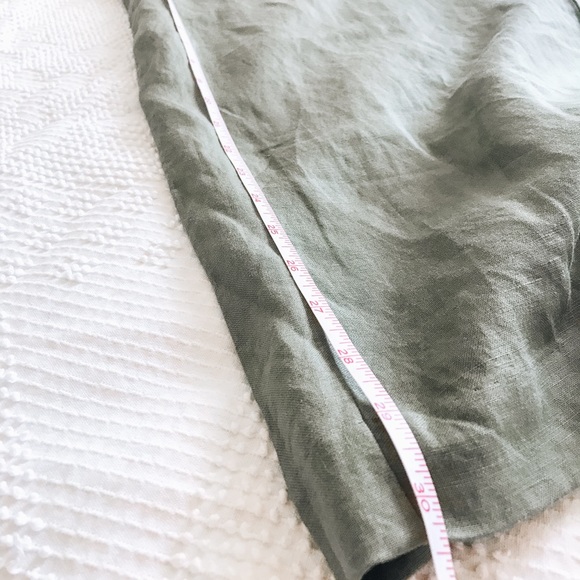 NWT Nie + Zoe Linen Olive Green Pants - Wide Leg - Picture 5 of 8